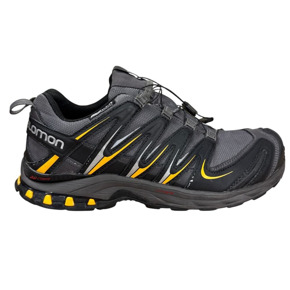 Salomon XA Pro 3D CS WP Trail Running Shoes Mens 10.5 Grey Yellow Gorpcore Hike